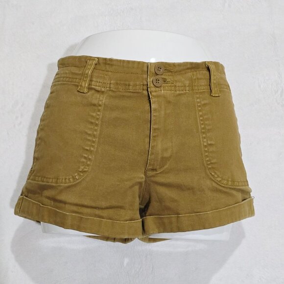 XXI Tan Cotton Blend Shorts – Classic Mid-Rise Neutral Summer Staple Size 27 EUC - Picture 1 of 7